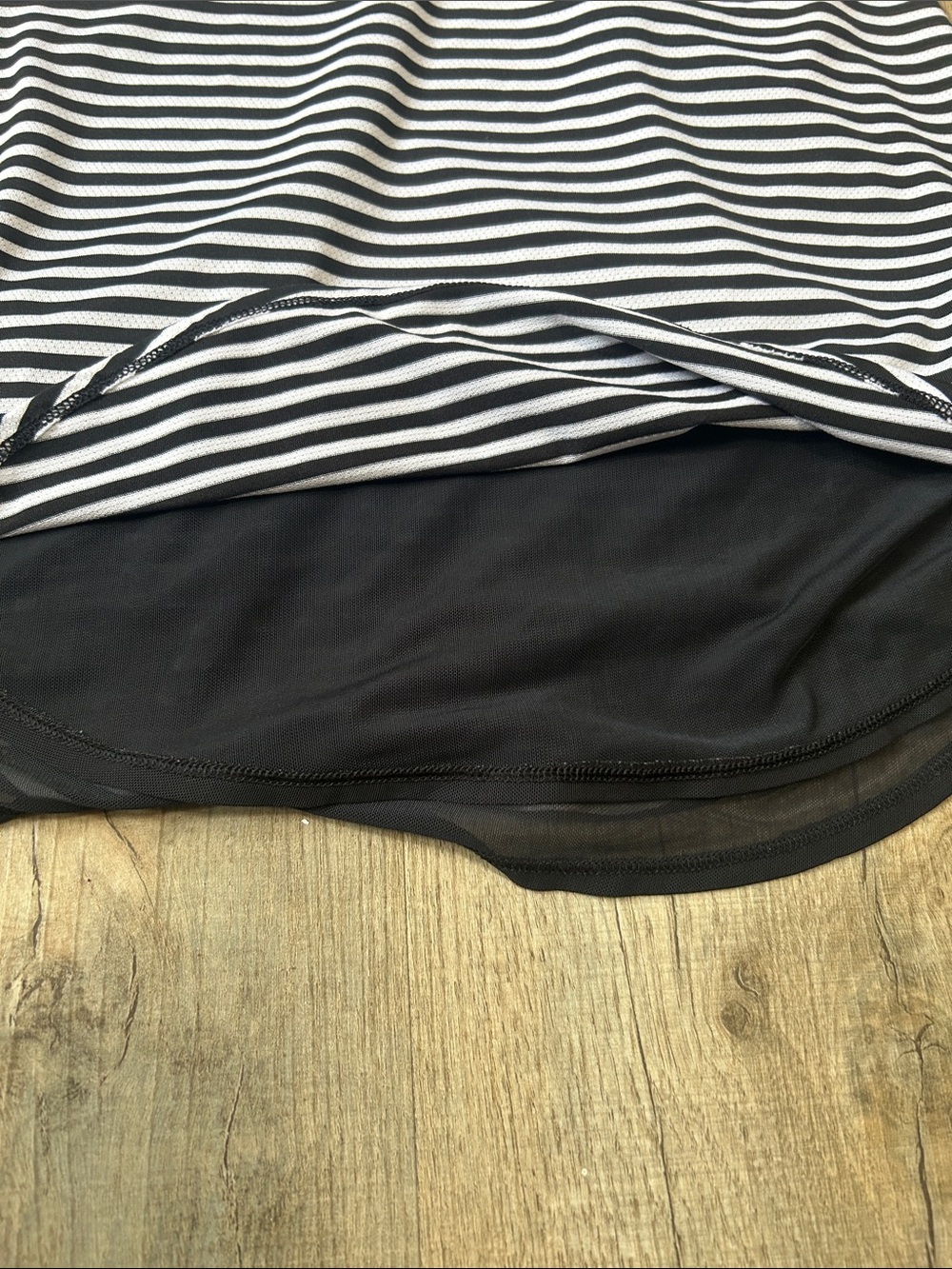 Calia Striped Racerback Tank Top - Black & White - Picture 2 of 4
